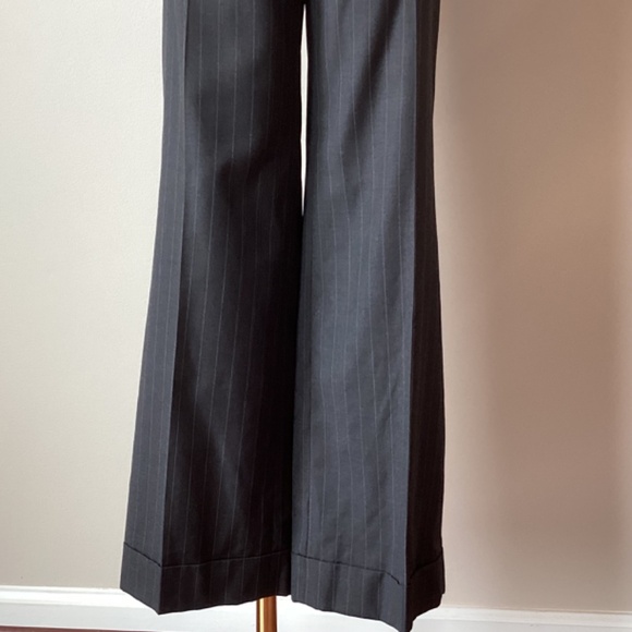 Ann Taylor LOFT 2pc Petite Wool Charcoal Grey Pinstripe Pantsuit - 6P - Picture 4 of 8